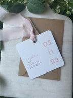 Elegant Simple Wedding Save the Dates Chiffon Ribbon details